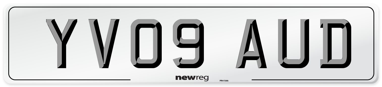 YV09 AUD Number Plate from New Reg